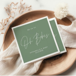 Babydusche mit modernem Braun elegant Serviette