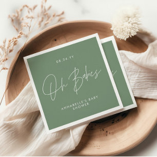 Babydusche mit modernem Braun elegant Serviette