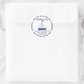 Babydusche mit Nautic-Segelboot-Sticker Runder Aufkleber (Tasche)