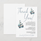 Babydusche mit Nautical Sailboat Danke Karte (Vorne/Hinten)