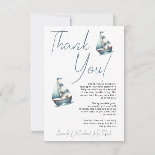 Babydusche mit Nautical Sailboat Danke Karte