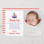 Babydusche mit Nautical Sailboat Dankeskarte (Vorne/Hinten)