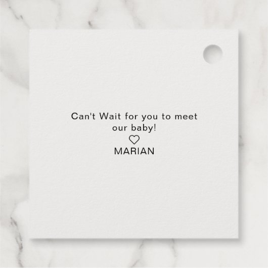 Babydusche mit neutralen Gefälligkeitsmarken für M Geschenkanhänger (Rückseite)