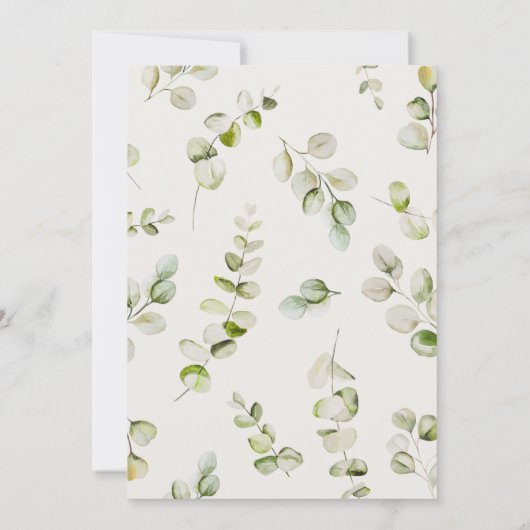 Babydusche mit neutraler Boho Kleidung Einladung (Rückseite)