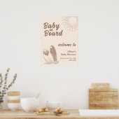Babydusche mit neutraler Minimal-Boho Surfboard Be Poster (Küche)