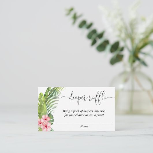 Babydusche mit Palm-Hibiskus-Gewinnkarten Begleitkarte (Stehend Vorderseite)