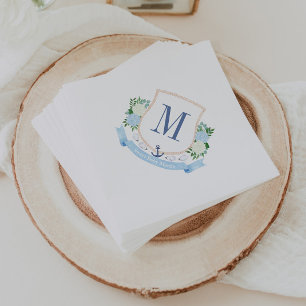 Babydusche mit Preppy-Hand-Lackierung an der Küste Serviette