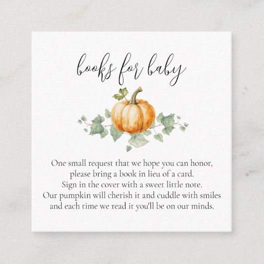 Babydusche mit Pumpkin-Buchungsanfrage Begleitkarte (Vorderseite)