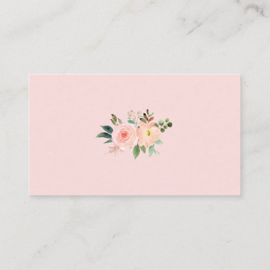 Babydusche mit rosa Blütenfarbe, Blumenkarte Begleitkarte (Rückseite)