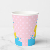 Babydusche mit rosa und gelber Ente Pappbecher (Rechts)