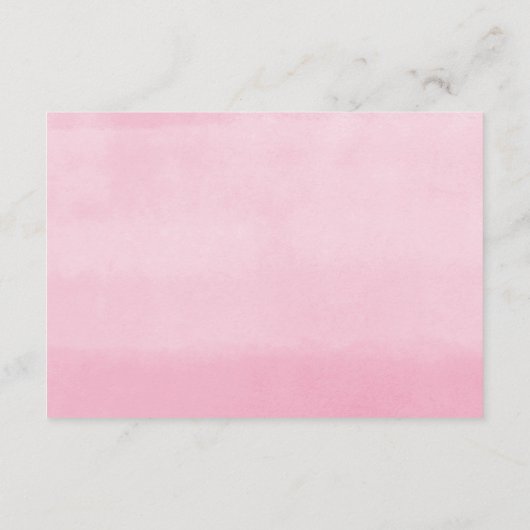 Babydusche mit rosa und goldfarbenem Blumenmotiv - Begleitkarte (Rückseite)