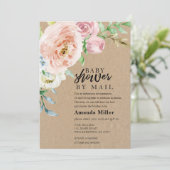 Babydusche mit Rose auf Kraftstoff Save The Date (Stehend Vorderseite)