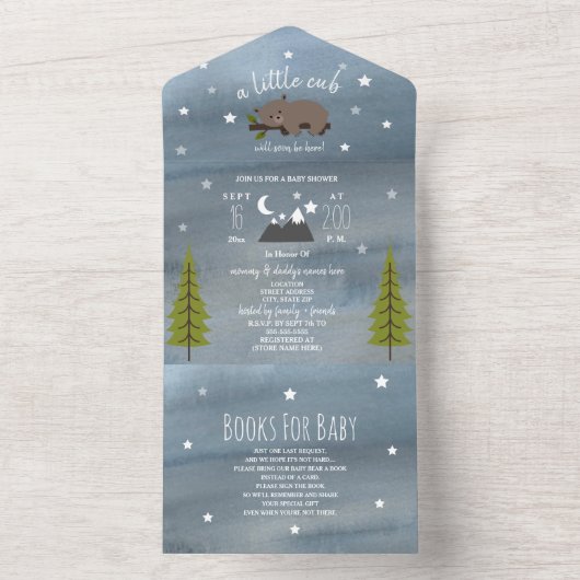 Babydusche mit Schlafcouch Buchungsanfrage All In One Einladung (Innen Boden)