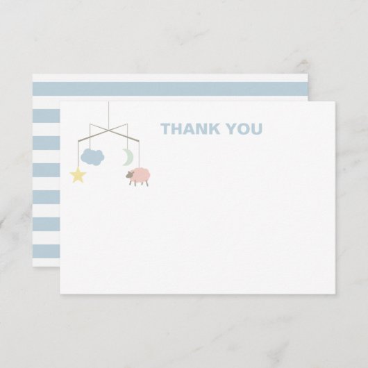 Babydusche mit Schlafcouch Dankeskarte (Vorne/Hinten)