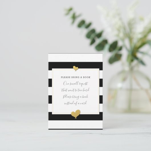 Babydusche mit schwarzem und weißem Streifen - Anf Begleitkarte (Stehend Vorderseite)