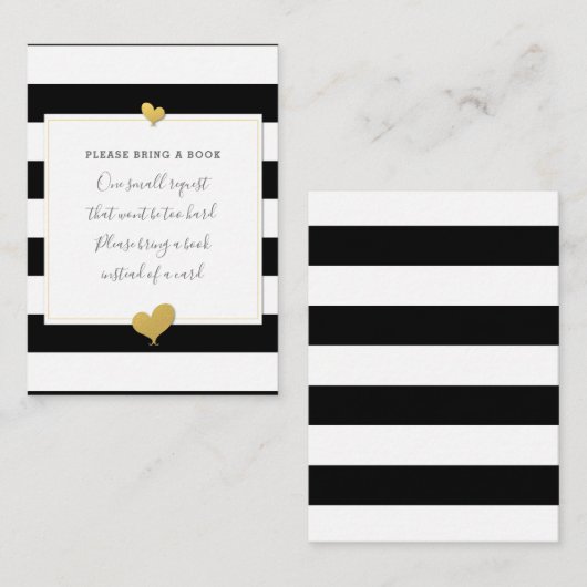 Babydusche mit schwarzem und weißem Streifen - Anf Begleitkarte (Vorne/Hinten)