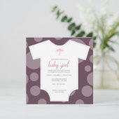 Babydusche mit Shirt Einladung (Stehend Vorderseite)