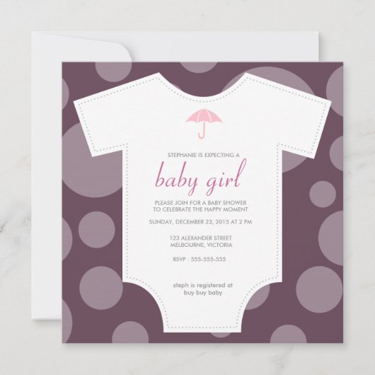 Babydusche mit Shirt Einladung (Vorderseite)