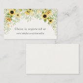 Babydusche mit Sonnenblumen-Registrierungskarte Begleitkarte (Vorne/Hinten)