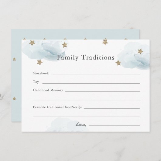Babydusche mit Stars & Clouds Traditionskarte Einladung (Vorne/Hinten)