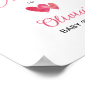 Babydusche mit süßem Herzen Begrüßungszeichen Poster (Ecke)