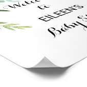 Babydusche mit tropischer Flora und Grünpflanzen W Poster (Ecke)