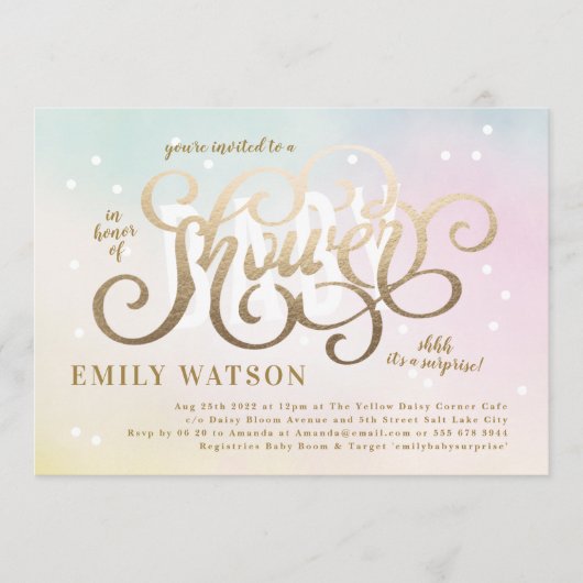 Babydusche mit Überraschungsjung oder Mädchen Einladung (Vorderseite)