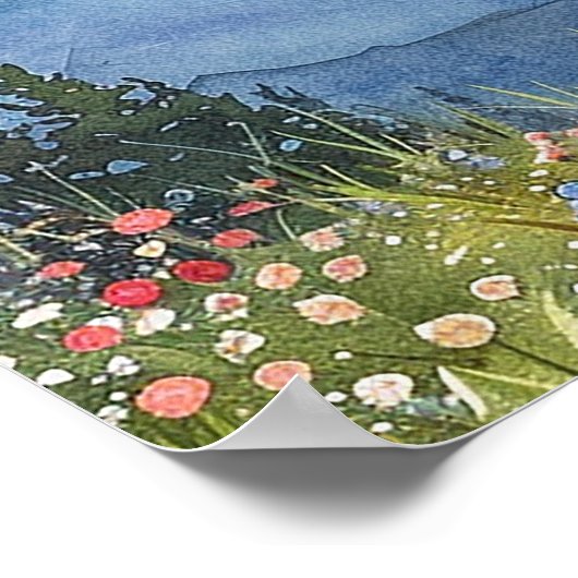 Babydusche mit Wasserfarbe Begrüßungszeichen Poster (Ecke)