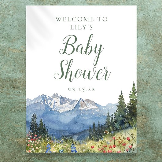 Babydusche mit Wasserfarbe Begrüßungszeichen Poster