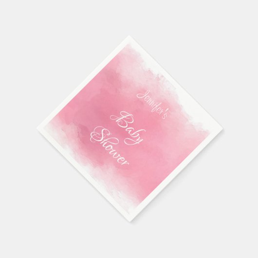 Babydusche mit Wasserfarbe handschriftlich rosa El Serviette (Ecke)