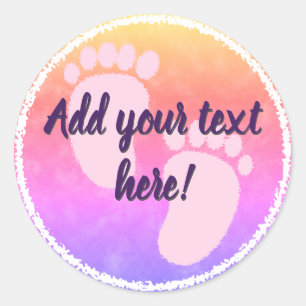 Babydusche mit Wasserfarbe Runder Aufkleber