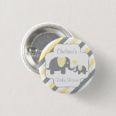 Babydusche mit weißen, gelben und grauen Streifen Button (Vorne & Hinten)