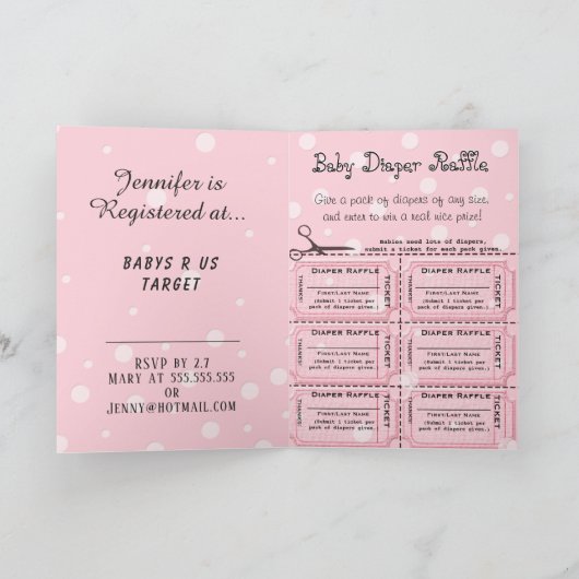 Babydusche mit Windeln - Einladung (Innenseite)