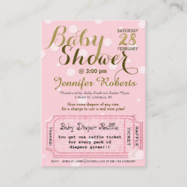 Babydusche mit Windeln-Raffle-Ticket Begleitkarte