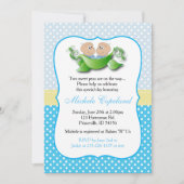 Babydusche mit zwei Erbsen in einem Pod Einladung (Vorderseite)