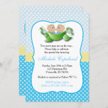 Babydusche mit zwei Erbsen in einem Pod