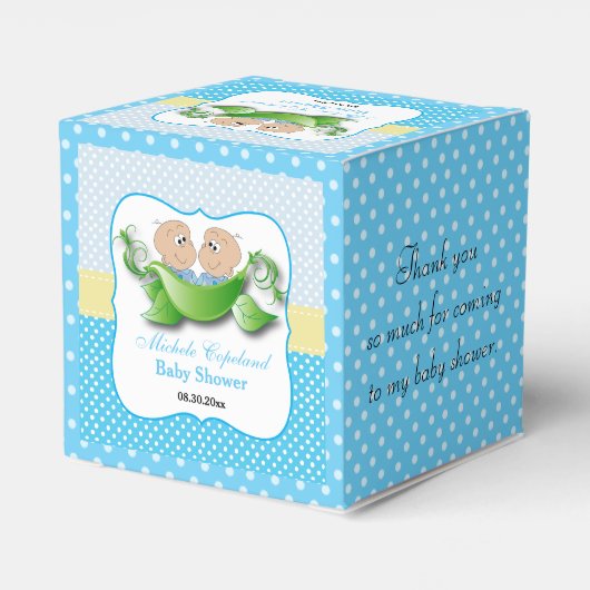 Babydusche mit zwei Erbsen in einem Pod Geschenkschachtel (Rückseite)