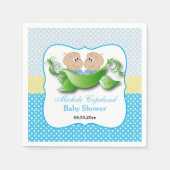 Babydusche mit zwei Erbsen in einem Pod Serviette (Vorderseite)