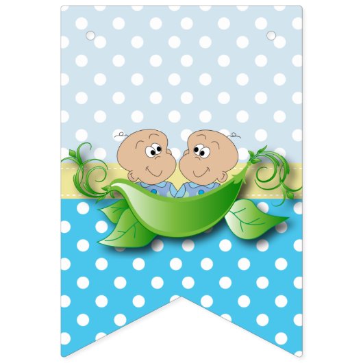 Babydusche mit zwei Erbsen in einem Pod Wimpelkette (Zweite Fahne)