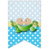 Babydusche mit zwei Erbsen in einem Pod Wimpelkette (Erste Fahne)