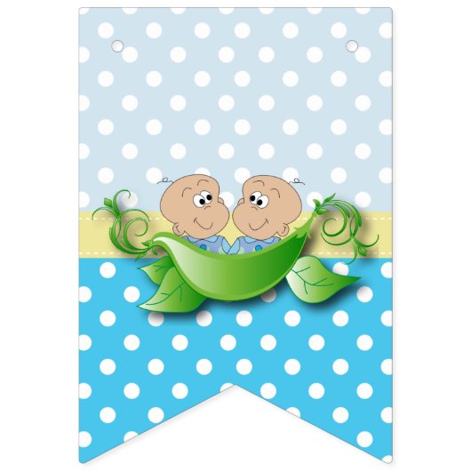 Babydusche mit zwei Erbsen in einem Pod Wimpelkette (Erste Fahne)