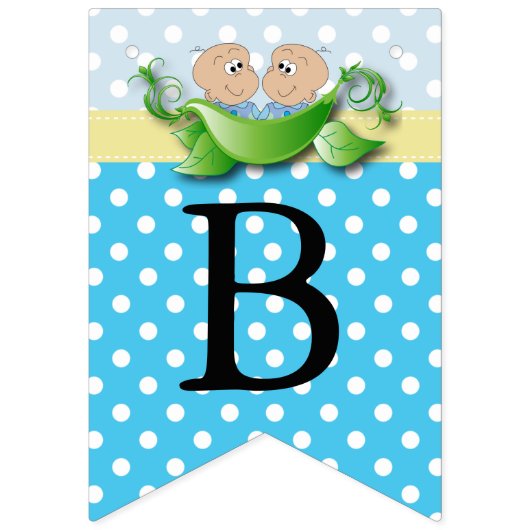 Babydusche mit zwei Erbsen in einem Pod Wimpelkette (Dritte Fahne)