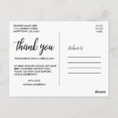 Babydusche Modern Danke Foto Postkarte (Rückseite)