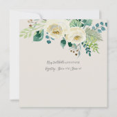 Babydusche Moderne Alabaster Rose Leaf Kranz Einladung (Rückseite)