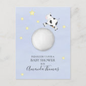 Babydusche Moderne Aquarellkuh sprang über den Mon Postkarte (Vorderseite)