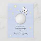 Babydusche Moderne Aquarellkuh sprang über den Mon Postkarte (Vorderseite)