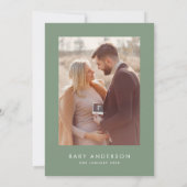 Babydusche Moderne, grün, elegant Foto Einladung (Rückseite)