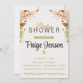 Babydusche Moderne grüne und braune Botanicals Einladung (Vorderseite)