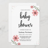 Babydusche Moderne Hübsche Blüte Einladung (Vorne/Hinten)