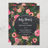 Babydusche Moderne Kreidefeder Einladung (Vorne/Hinten)